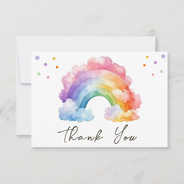 Tarjeta De Agradecimiento Aniversario de la muerte de un niño arcoiris (Anverso)