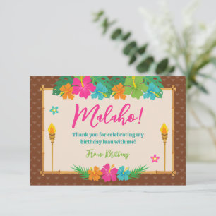 Tarjeta De Agradecimiento Aniversario de la Playa Tropical de Luau