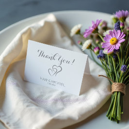 Tarjeta De Agradecimiento Aniversario de plata 25 con corazones