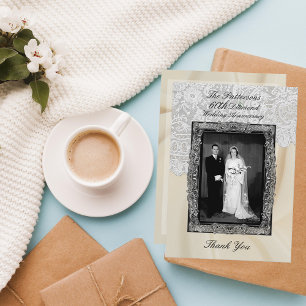 Tarjeta De Agradecimiento Aniversario del 60° Boda del Diamante