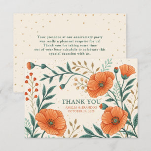 Tarjeta De Agradecimiento Aniversario del Boda de los Coppies de California