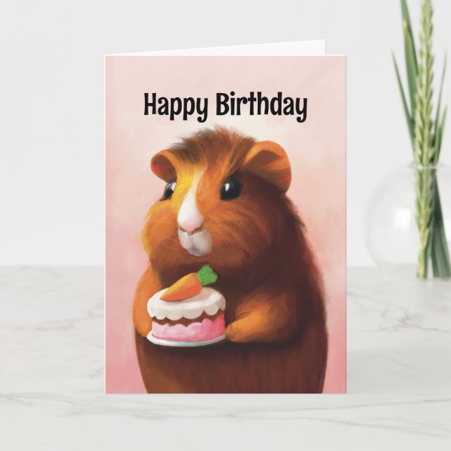 Tarjeta De Agradecimiento Aniversario del Cerdo de Guinea Cuta (Anverso)