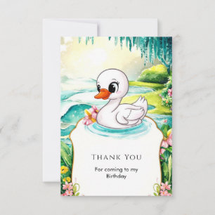 Tarjeta De Agradecimiento Aniversario del Cisne de Colorido