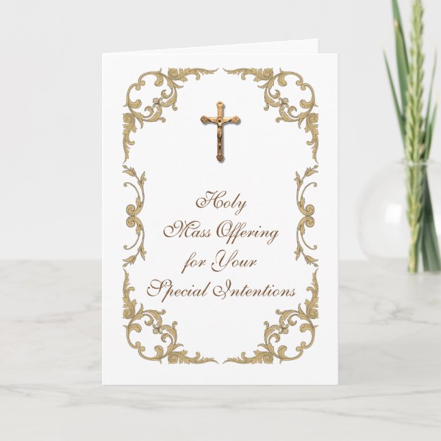 Tarjeta De Agradecimiento Aniversario del cumpleaños del Crucifijo de Oro de (Anverso)