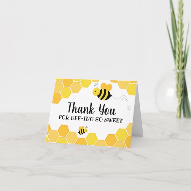 Tarjeta De Agradecimiento Aniversario del Día de Abeja de la Miel Gracias (Anverso)
