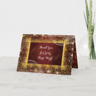 Tarjeta De Agradecimiento Aniversario del equipo de empleados gracias Borgoñ