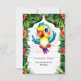 Tarjeta De Agradecimiento Aniversario del loro de acuarela de Cute