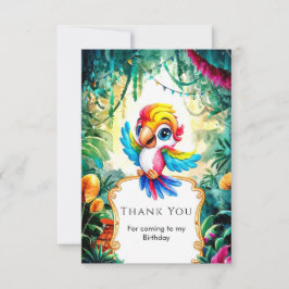 Tarjeta De Agradecimiento Aniversario del loro de la jungla