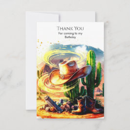 Tarjeta De Agradecimiento Aniversario del nacimiento de Cowboy Niños Magos