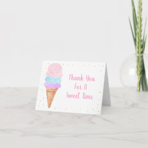 Tarjeta De Agradecimiento Aniversario del Pastel de Oro Rosa de Crema de Hie