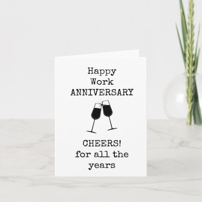 Tarjeta De Agradecimiento Aniversario del Trabajo, Trabajador, Amigo, Jefe,  (Anverso)