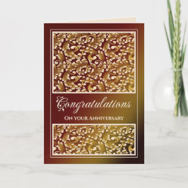 Tarjeta De Agradecimiento Aniversario felicitaciones Damask Brown Card