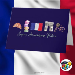 Tarjeta De Agradecimiento Aniversario feliz francés de cumpleaños París, ani