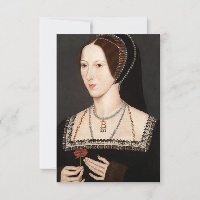 Tarjeta De Agradecimiento Anne Boleyn Tudor Reina Castillo Hever  (Anverso)
