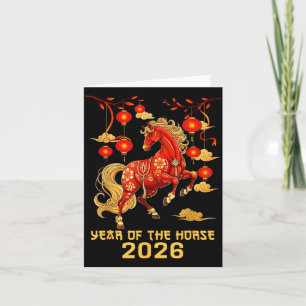 Tarjeta De Agradecimiento Año Nuevo Chino 2026 Caballo Feliz Año Nuevo Chino