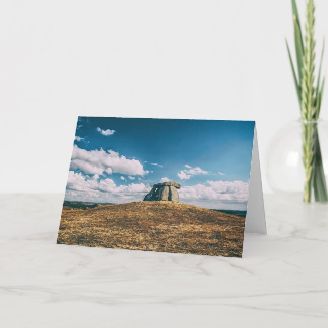 Tarjeta De Agradecimiento Anta do Tapadao Dolmen. Ruinas neolíticas en Crato (Anverso)