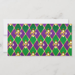 Tarjeta De Agradecimiento Antecedentes de joyas Mardi Gras