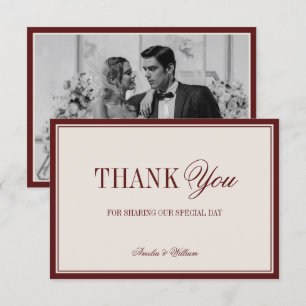 Tarjeta De Agradecimiento Antigua Riqueza Intemporales Bodas Foto Cremallera