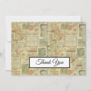 Tarjeta De Agradecimiento antigüedades de Art Nouveau de los años 20 gracias