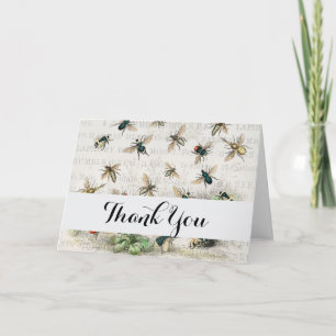 Tarjeta De Agradecimiento Antiguo bebe trabajador de la miel Reina abeja ven