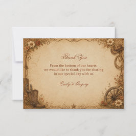 Tarjeta De Agradecimiento Antiguo Fronterizo Rústico