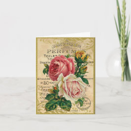 Tarjeta De Agradecimiento Antiguos Rosas de Francia