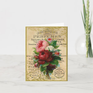 Tarjeta De Agradecimiento Antiguos Rosas de Francia