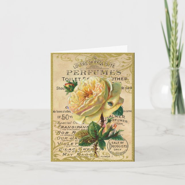 Tarjeta De Agradecimiento Antiguos Rosas de Francia (Anverso)