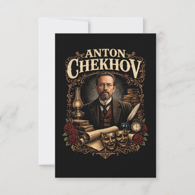 Tarjeta De Agradecimiento Antón Chéjov (Anverso)