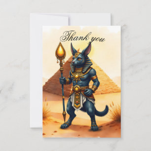 Tarjeta De Agradecimiento Anubis personalizado - Dios egipcio de la vida des