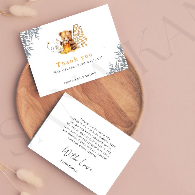 Tarjeta De Agradecimiento Aoso mínimo rústico miel de 4 años gracias (Subido por el creador)