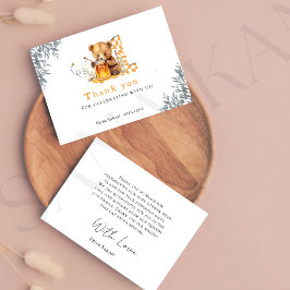 Tarjeta De Agradecimiento Aoso mínimo rústico miel primer cumpleaños gracias