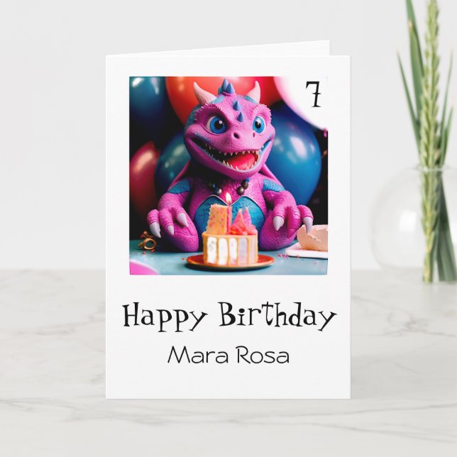 Tarjeta De Agradecimiento *~* AP88 AGE Baby Dragon Cake Birthday Card (Anverso)