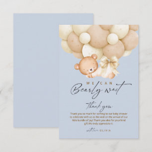 Tarjeta De Agradecimiento Apenas Podemos Esperar Azul Baby Shower