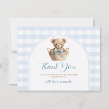 Apenas podemos esperar Blue Gingham Bear Baby Show