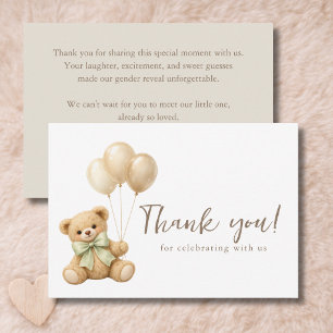 Tarjeta De Agradecimiento Apenas Podemos Esperar Boho Osito de Peluche Baby 