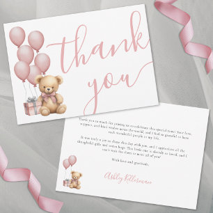 Tarjeta De Agradecimiento Apenas Podemos Esperar Fiesta de Bebé Rosa para Ni