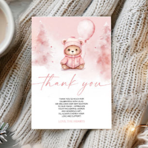 Tarjeta De Agradecimiento Apenas Podemos Esperar Oso de Peluche de Invierno 