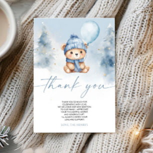 Tarjeta De Agradecimiento Apenas Podemos Esperar Oso de Peluche de Invierno 