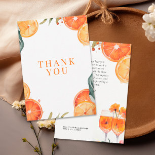 Tarjeta De Agradecimiento Aperol Spritz Acuarela Despedida de Soltera