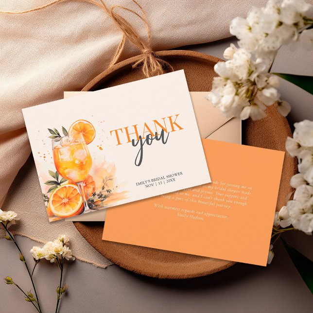 Tarjeta De Agradecimiento Aperol Spritz Acuarela Despedida de Soltera  (Subido por el creador)