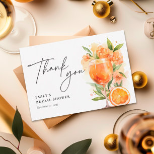 Tarjeta De Agradecimiento Aperol Spritz Acuarela Despedida de Soltera