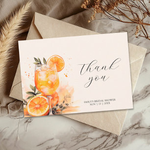 Tarjeta De Agradecimiento Aperol Spritz Acuarela Despedida de Soltera 