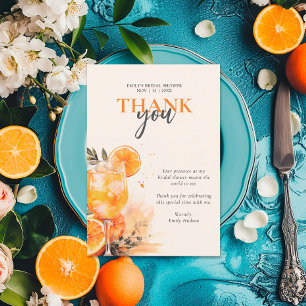 Tarjeta De Agradecimiento Aperol Spritz Acuarela Despedida de Soltera