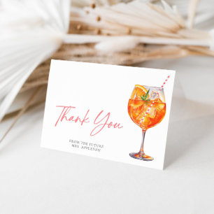 Tarjeta De Agradecimiento Aperol Spritz Italiano con Acuarela para Despedida