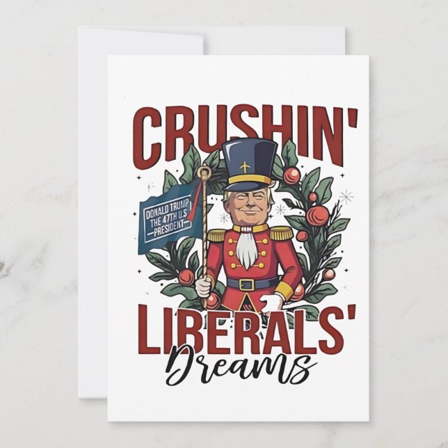 Tarjeta De Agradecimiento Aplastantes sueños liberales de Trump navidades de (Anverso)