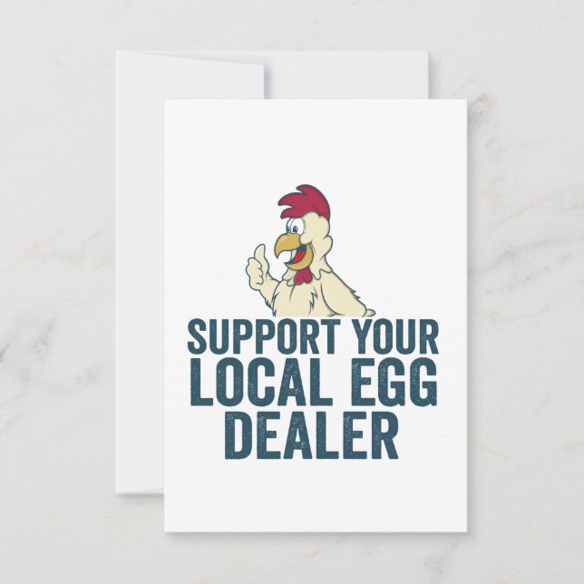 Tarjeta De Agradecimiento Apoya a su comerciante local de huevos Divertido D (Anverso)