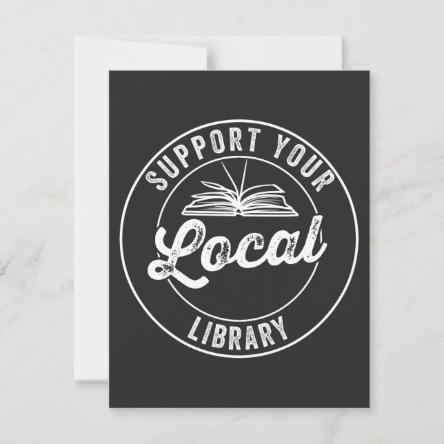 Tarjeta De Agradecimiento apoya a tu biblioteca local Square Sticker T-Shirt (Anverso)