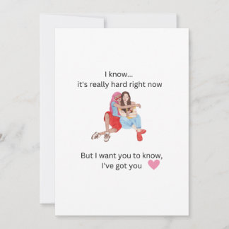 Tarjeta De Agradecimiento Apoyo de amigo a amigo en momentos difíciles