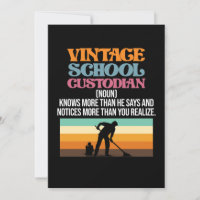 Apoyo de Janitor de Custodio de Escuela de Vintage